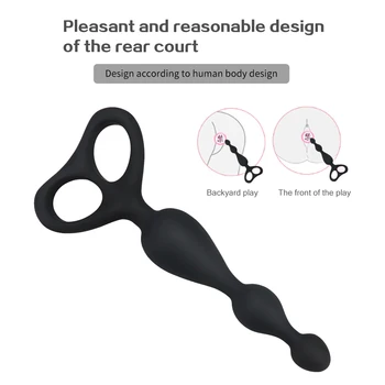 4 Sizes Super Long Pull Beads Anal Plug Powerful Suction Cup Silicone Dildo Female Masturbation Adult Sex Toys for Woman Man Gay 2