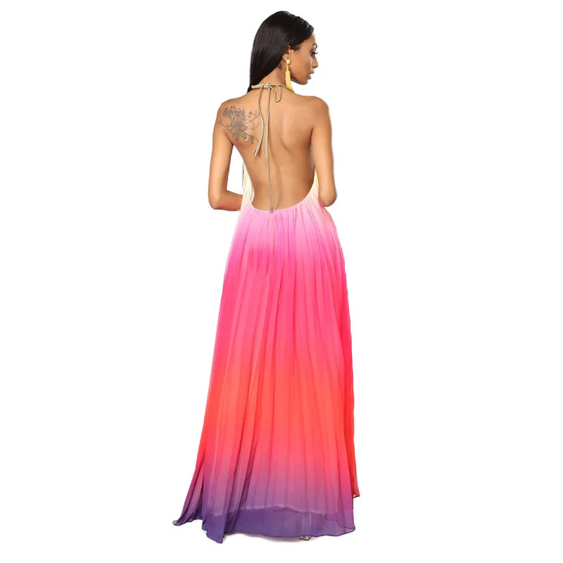 Сексуальные богемные макси платья для женщин Спагетти ремень летние пляжные платья с круглым вырезом удобные вечерние платья