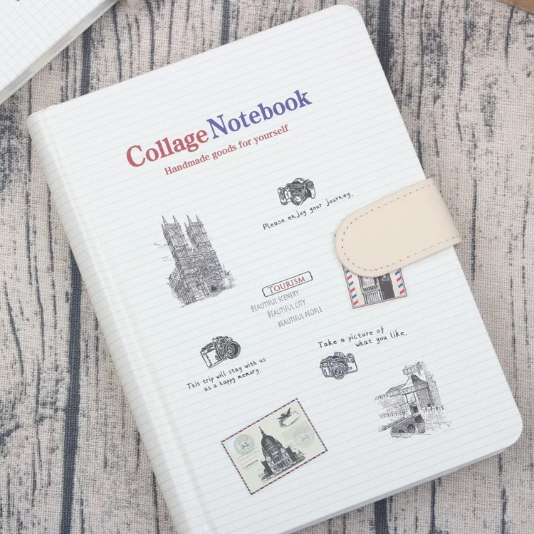 

520 Travel around World Magnetic Snap This Color Page Notebook Hand Notebook Hardfacing European Style Notebook Hipster