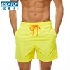 Bañadores de verano de Color liso para hombre, pantalones cortos de playa, pantalones cortos de moda transpirables, para hombre, pantalones cortos deportivos para correr de secado rápido ► Foto 2/6