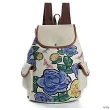 

Colorful Floral Fruit Printed Linen School Backpack Canvas Female Bag For Teenage Girls Travel Backpack Drawstring sports Bag