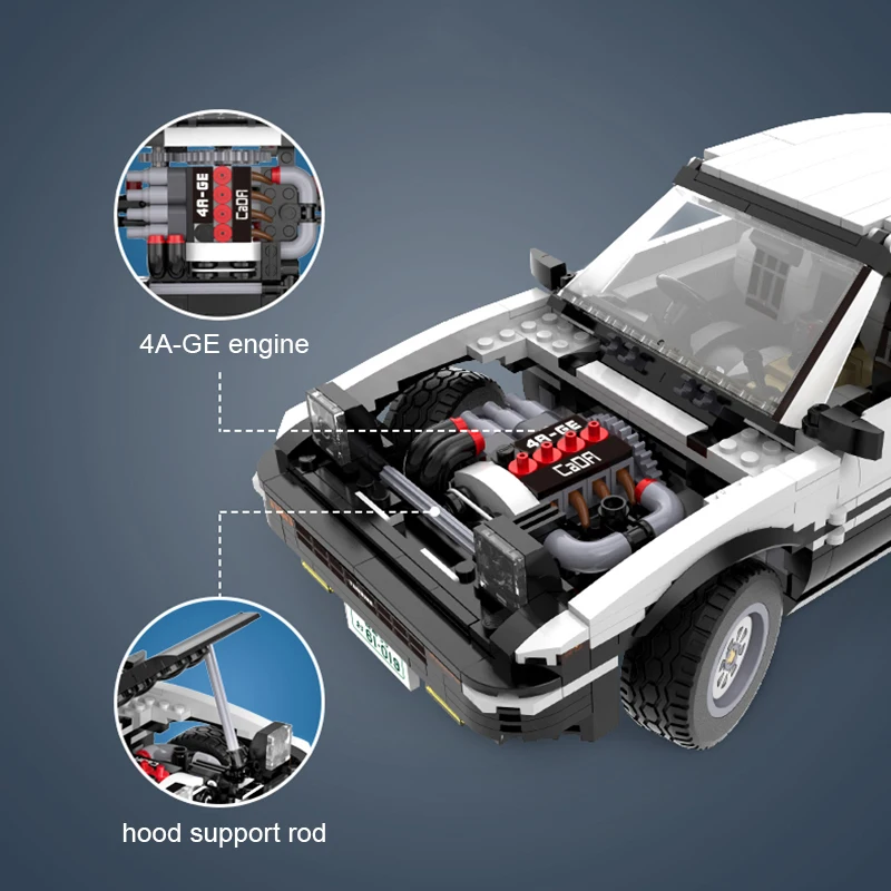 1234 шт. AE 86 Супер гоночный автомобиль спортивный строительные блоки город гонщик