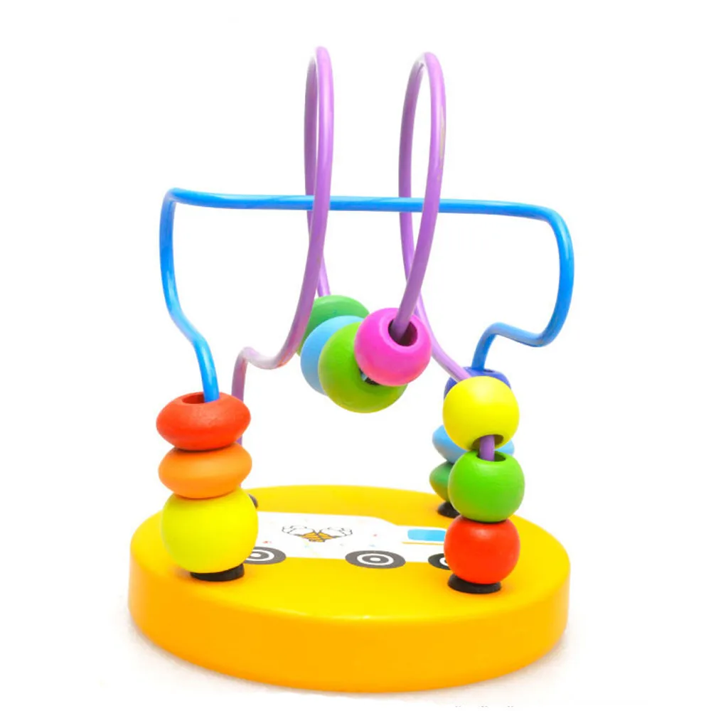Educational Baby Kids Wooden Around Beads Toy kids Intelligence Toys Learning Education Baby Toys for children #B