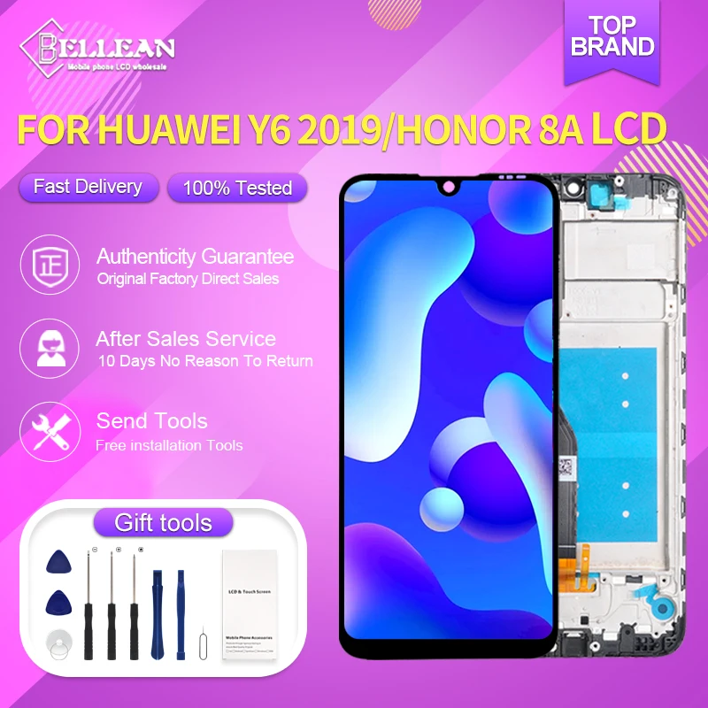 1 шт. протестированный сенсорный ЖК-экран 6 09 дюйма для Huawei Y6 2019 дигитайзер Honor 8A