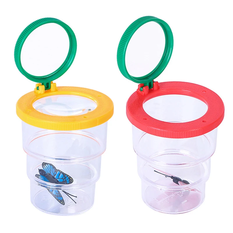 

Tri-fold Kids Magnifying Glass Portable Multifunctional Student Insect Magnifying Glasses 5X 8X Animal Butterfly Magnifier Loupe