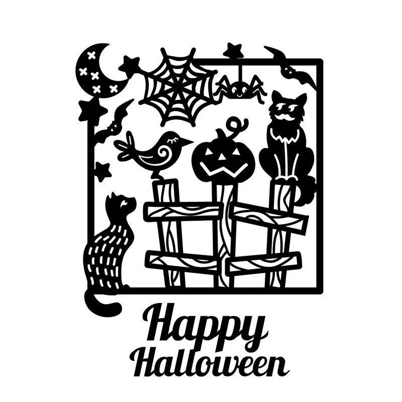 

DiyArts Halloween Frame Metal Cutting Dies Spider Web Background Stencil for DIY Scrapbooking Paper/photo Cards Embossing Dies