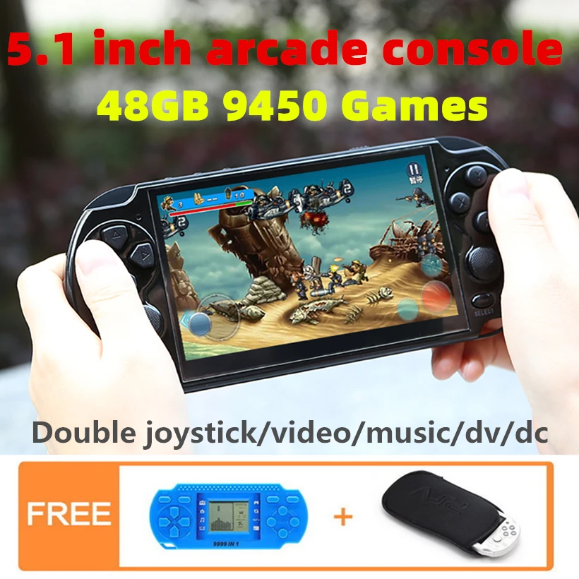 CZT 48 ГБ 5 1 inch двойной джойстик Видео игровой консоли встроенный 9450 игры для