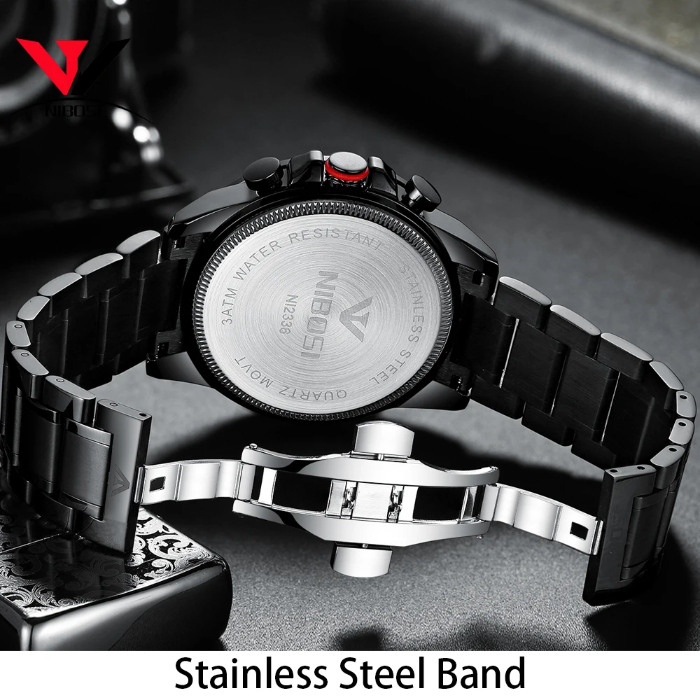 Preise NIBOSI Quarz Sport Uhren Für männer Uhr Luxus Marke Wasserdichte Militär Armee Uhr Edelstahl Große Uhr Männlich business