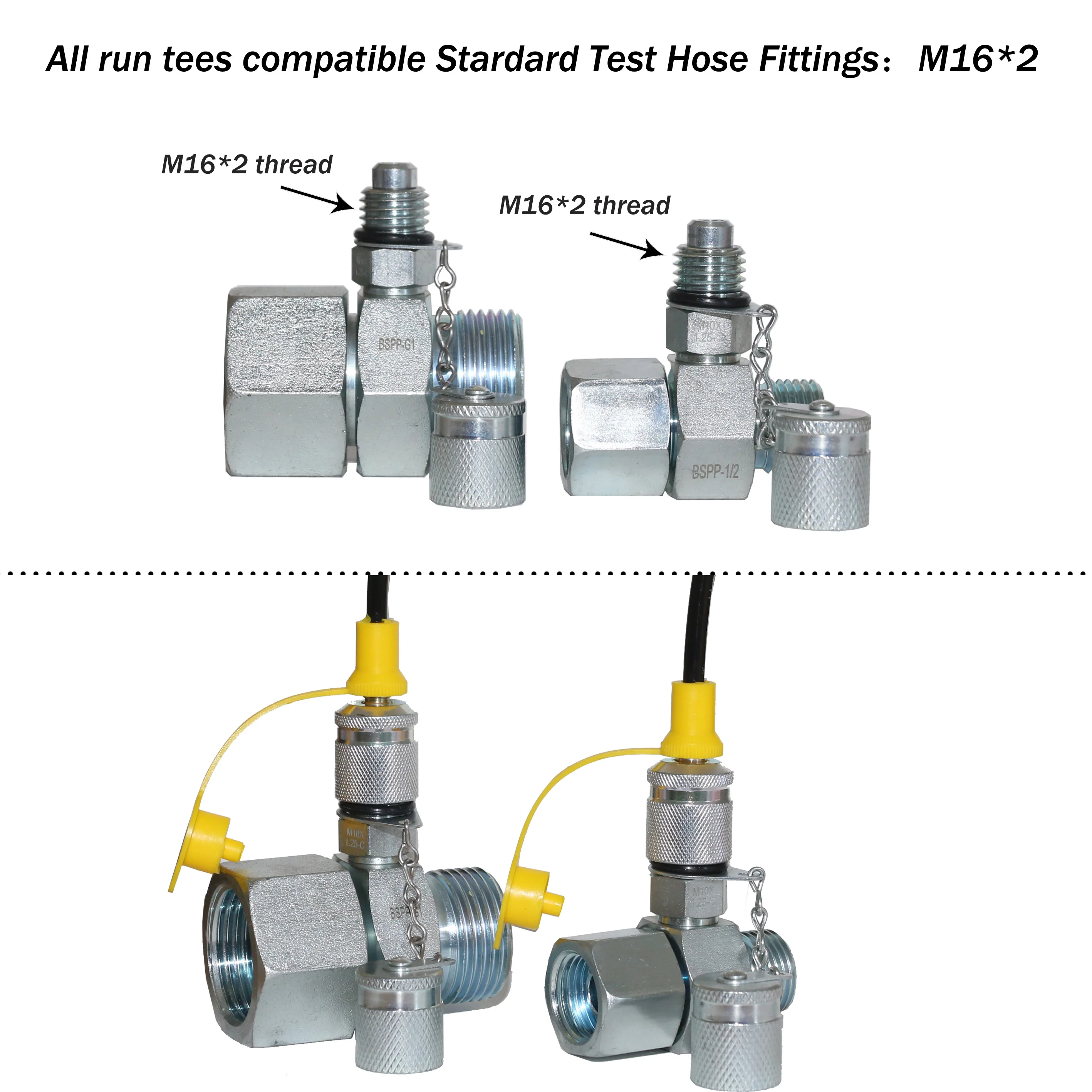 ,Test Coupling Point Komatsu JIS30° Series Hydraulic Swivel Run Tees kit 6 Pack 