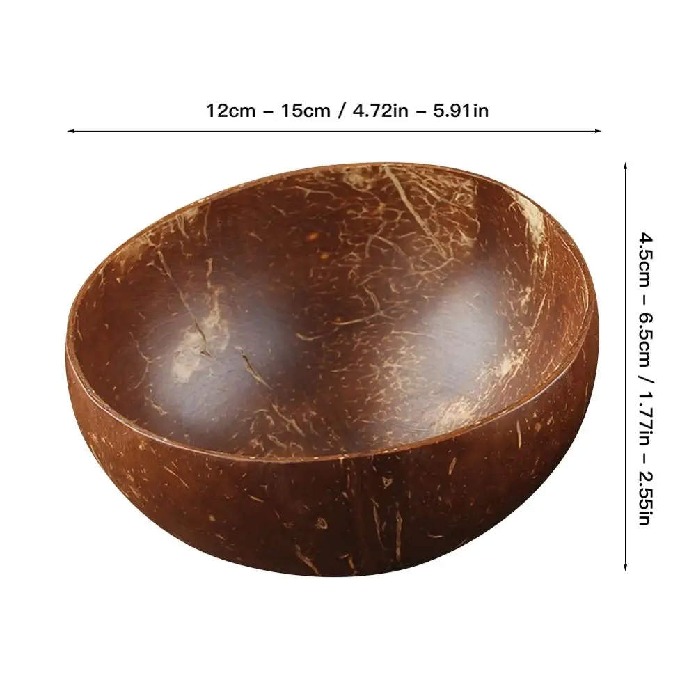 Натуральная чашка в виде кокоса с ложкой фруктовый салат лапша рис Деревянная