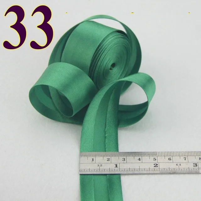 25 мм(") сатиновая яркая проглаженная Однослойная полиэфирная косая лента для привязки скатерти для одежды, стеганое одеяло, аксессуары для шитья - Цвет: 33