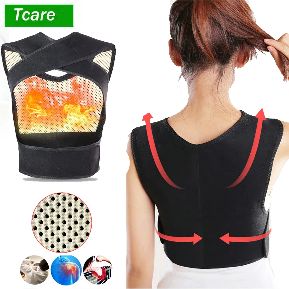 

1Pcs Tourmaline Self-Heating Shoulder Back Support Massager Cervical Pad Protection Posture Back Pain Relief Brace