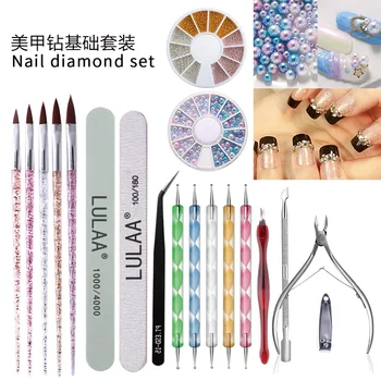 

11 Pieces New Style Manicure Set Nail Polishing Polish Bar Nail Fluoresent Marker Diamond Pen Nail File Diamond Jewelry