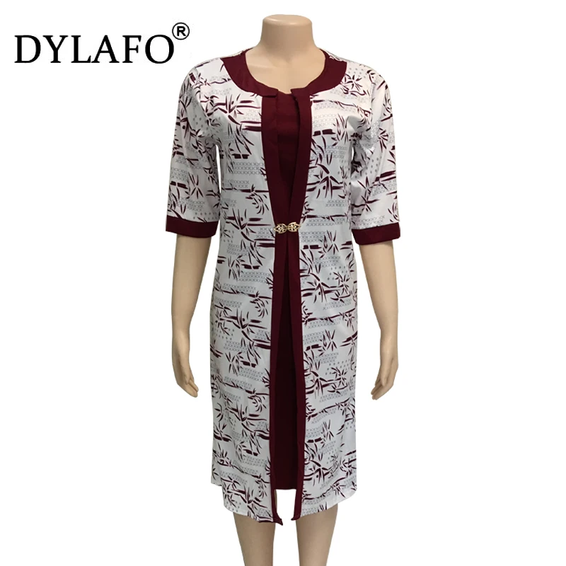 Two Piece Set Outfits Women African Clothes Print Long Coat Elegant Dress Suit Plus Size 3XL Dress Suit Office Lady overszie african new design top with pants stick diamond 6 colors fashion suit for lady