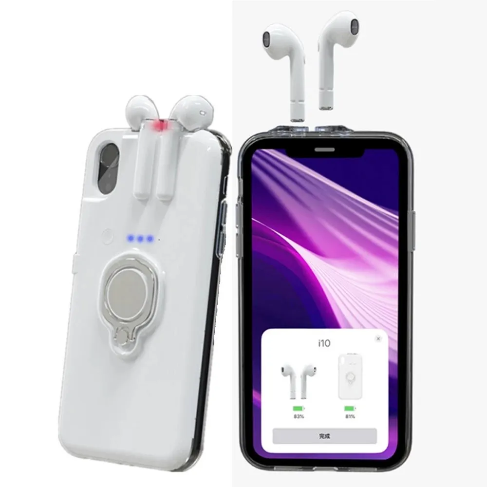 Чехол для телефона с держателем беспроводных наушников iPhone 12 11 Pro Max X XS 7 8 Plus TWS