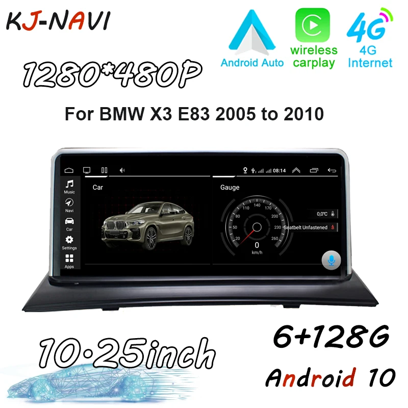 Автомобильный радиоприемник для BMW X3 E83 2005-2010 Android 10 4G LIE автомобильный