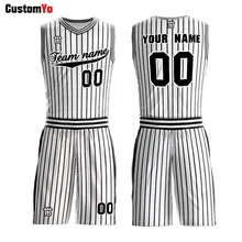 Гуанчжоу пользовательские белые черные полосы цвет сублимации цифровая печать команды Джерси баскетбол