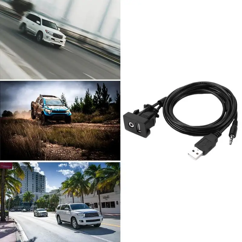 Приборная панель автомобиля 3,5 мм AUX USB удлинитель панель для Toyota Corolla RAV4 рейз классические цвета и простой прочный дизайн