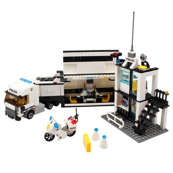 

KAZI City Police Commant Unit Car Truck Vehicle Motorcycle Building Blocks Bricks SWAT mini Toys figures For kids gifts 511pcs