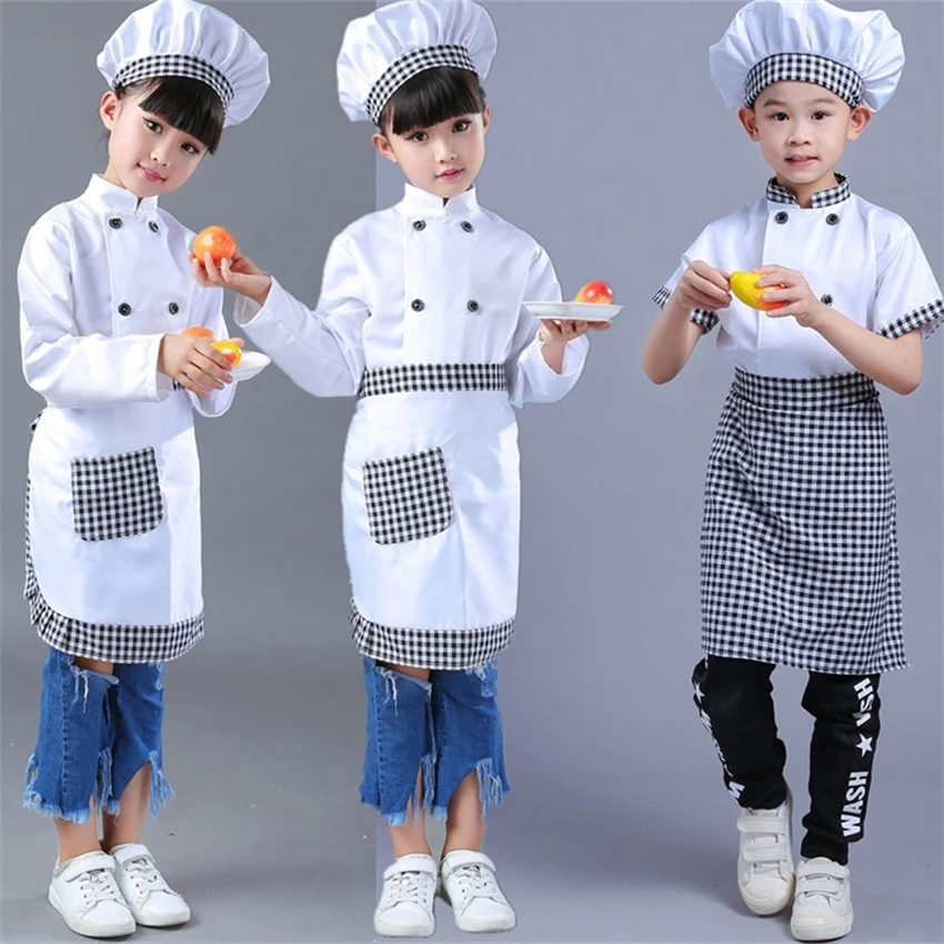 Детский костюм шеф повара Униформа куртка детская одежда для косплея кухни