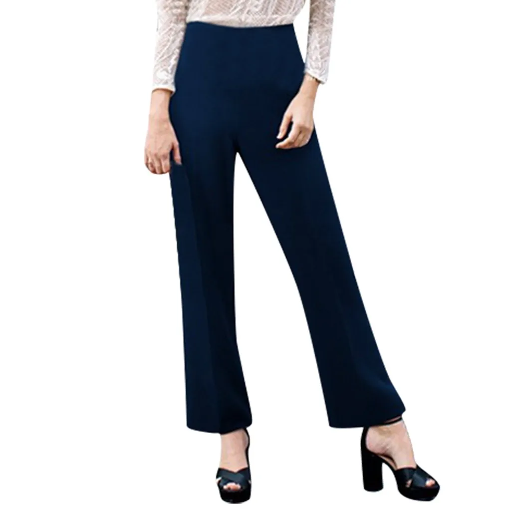 Feitong pantalones mujer femme женские роскошные брюки с эластичной резинкой на талии широкие офисные элегантные черные рабочие брюки#726 брюки женские