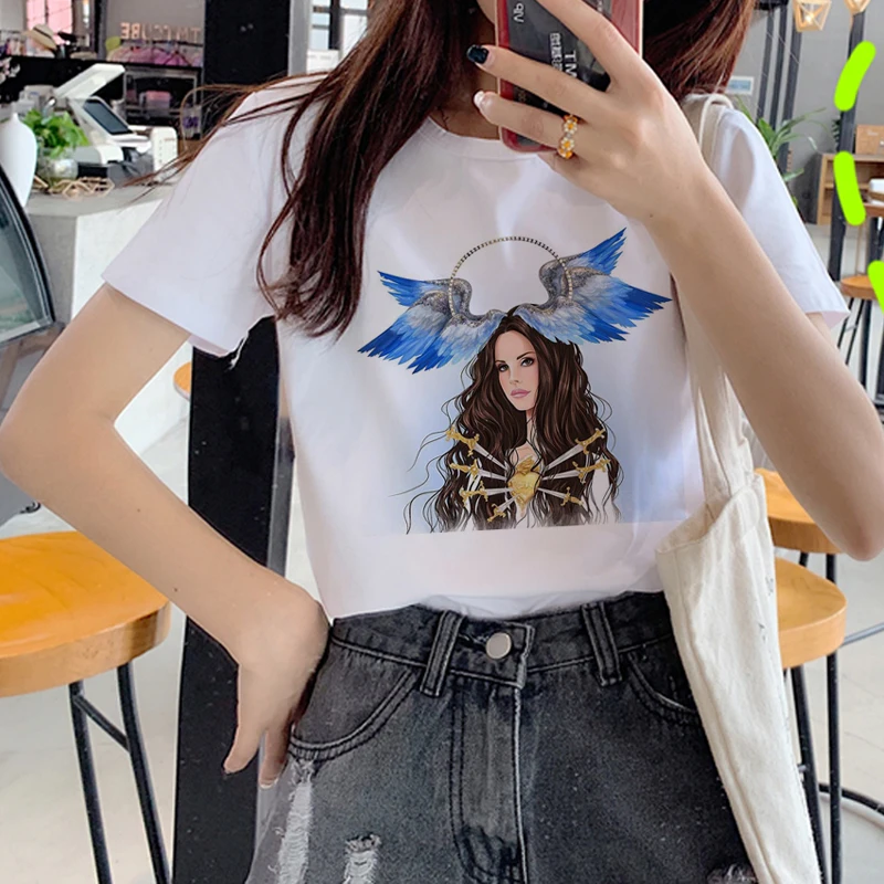 Lana Del Rey Harajuku Ullzang футболка женская с забавным принтом Футболка для фанатов 90s графическая Эстетическая футболка корейский стиль футболки женские - Цвет: 5771