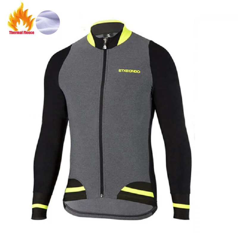 Etxeondo Winter Thermal Fleece jacket Cycling Jersey long sleeve Ropa ciclismo hombre Bicycle Wear Bike Clothing maillot Ciclism - Цвет: Tops 1