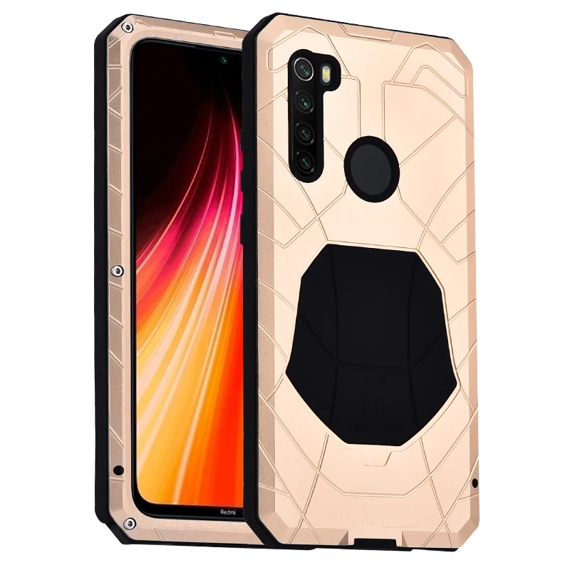 IMATCH Повседневный водонепроницаемый чехол для Xiaomi Redmi Note 8/Pro Роскошный Металлический силиконовый чехол 360 Полный Защитные чехлы для телефонов - Цвет: Золотой