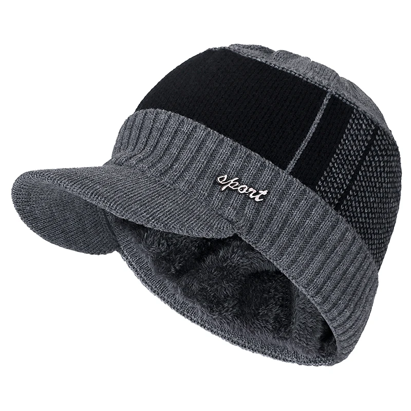 Высококачественные хлопковые зимние шапки с меховыми полями Skullies Beanies, шапка для мужчин и женщин, шерстяные шапки, маска Gorras Bonnet, вязаная шапка