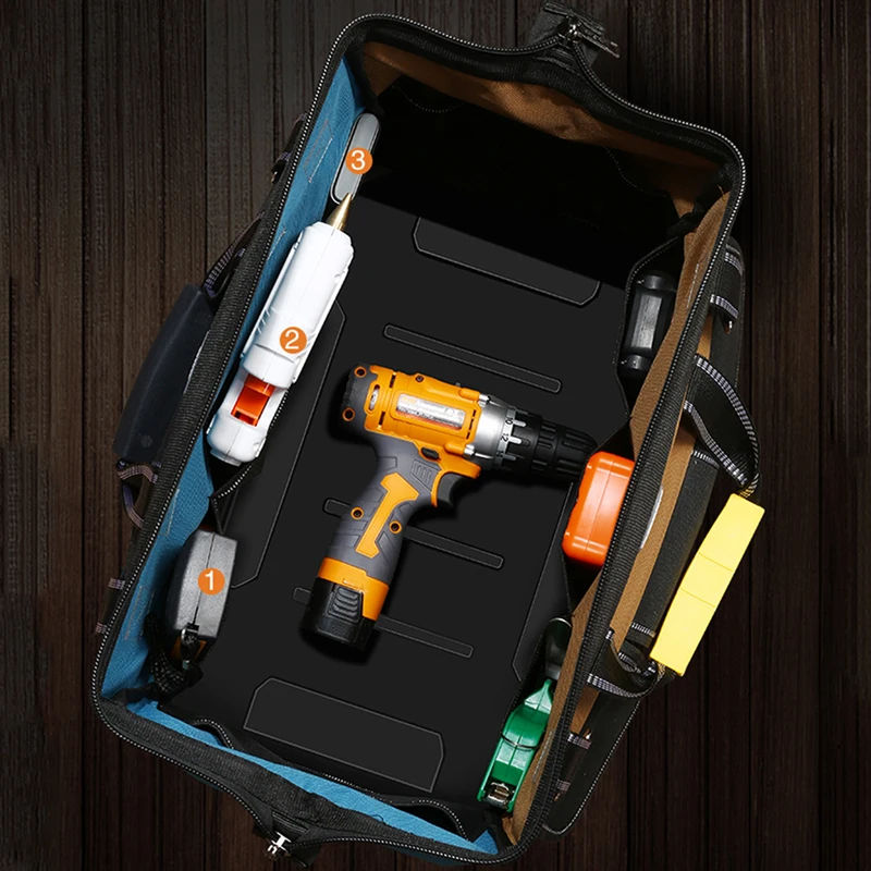 Skup Torba na narzędzia YINLONGDAO o dużej pojemności, wielofunkcyjna torba na elektryka, odporna na upadek i ścieranie torba do obróbki drewna