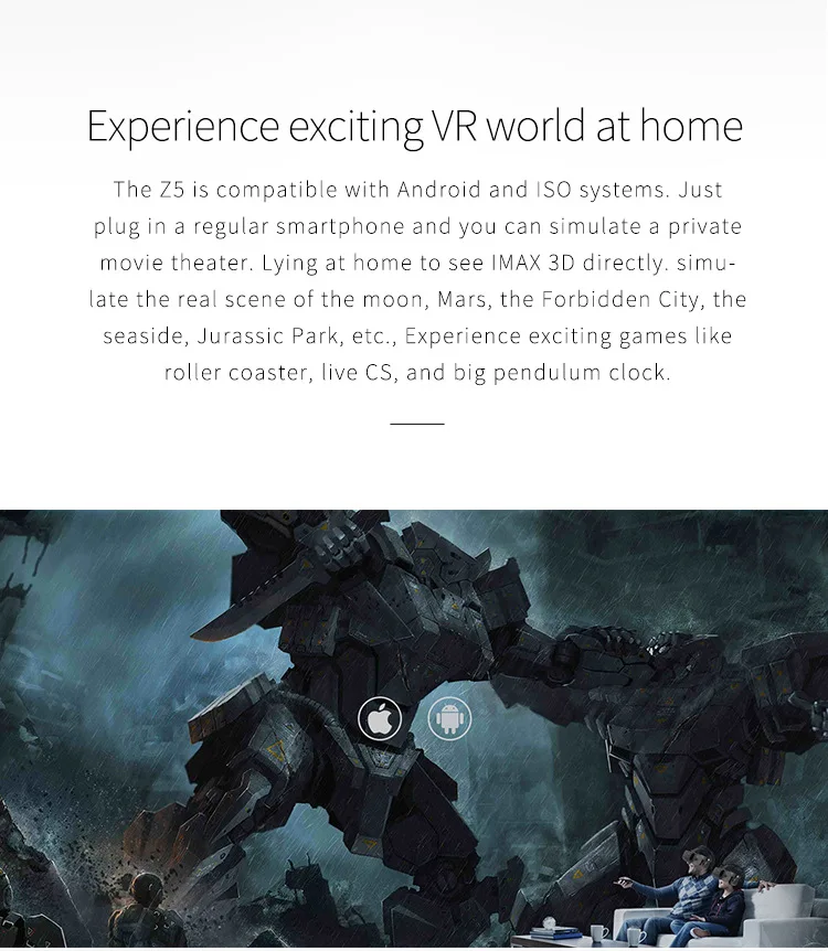 Bobovr Z5 3D VR Virtual Reality Glasses Headset Helmet Goggles Casque Stereo Headset Box Glasses For Smartphone With Packaging