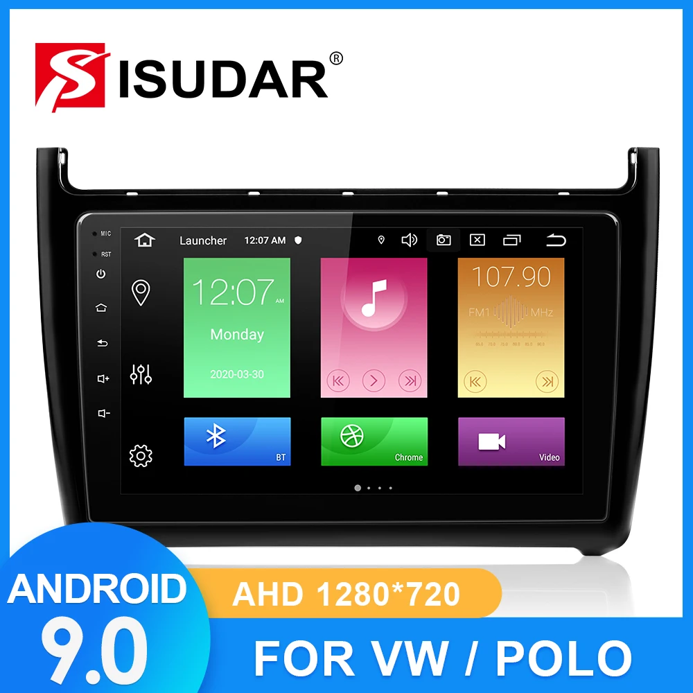 Автомагнитола ISUDAR для VW/Volkswagen/POLO Sedan 2009 2017 2 Din Android 9 Авторадио Мультимедиа GPS DVR