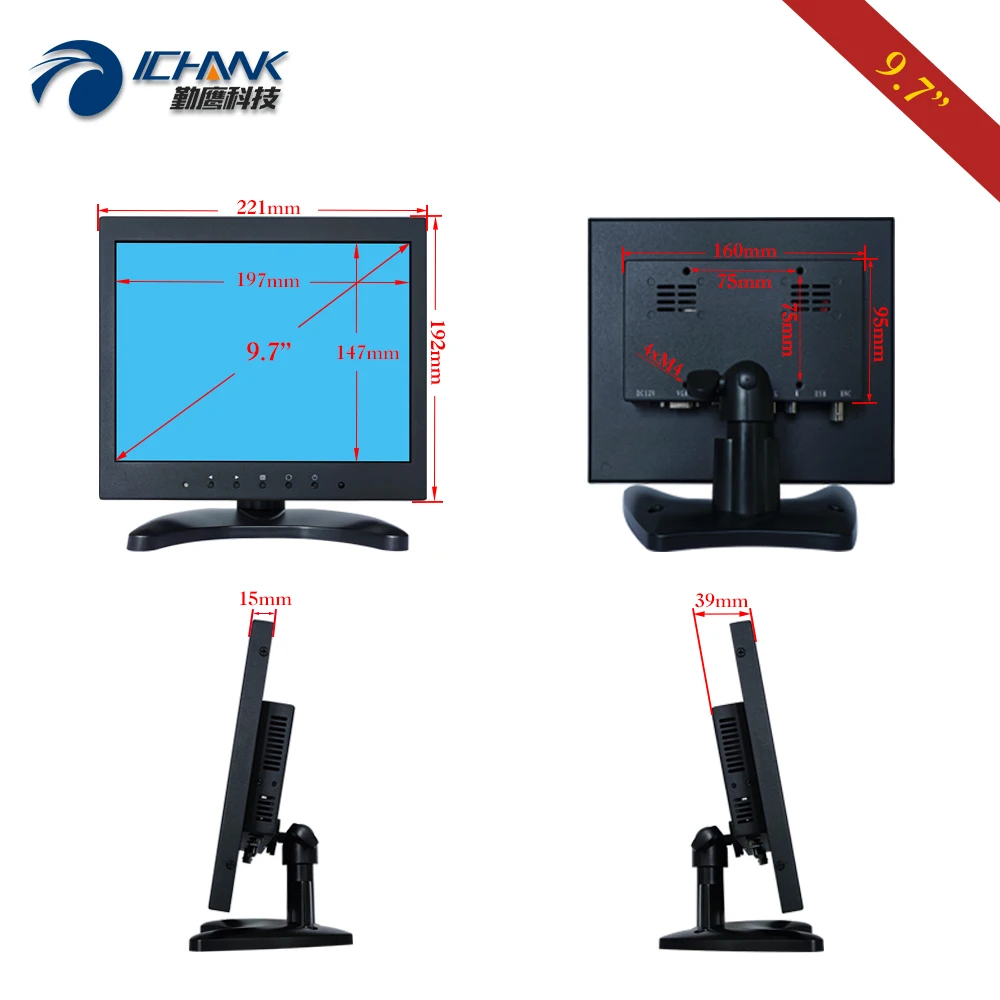 HDMI Է USB ׼ ġ LCD ũ PC  ZB097TC-592R, 9.7 ġ 10 ġ ÷, 1024x768 IPS Ǯ 1080p ݼ Ͽ¡