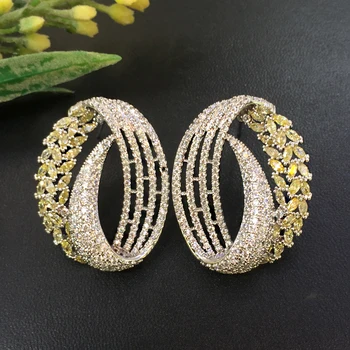 

Lanyika Jewelry Graceful Panicle Colours Zircon Earrings Full Micro inlay Micro Plated Banquet Popular Best Gift