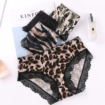 

Sexy Women Panties Leopard Pattern G-String Breifs Lace Ultra-thin Thongs Knickers Underwear