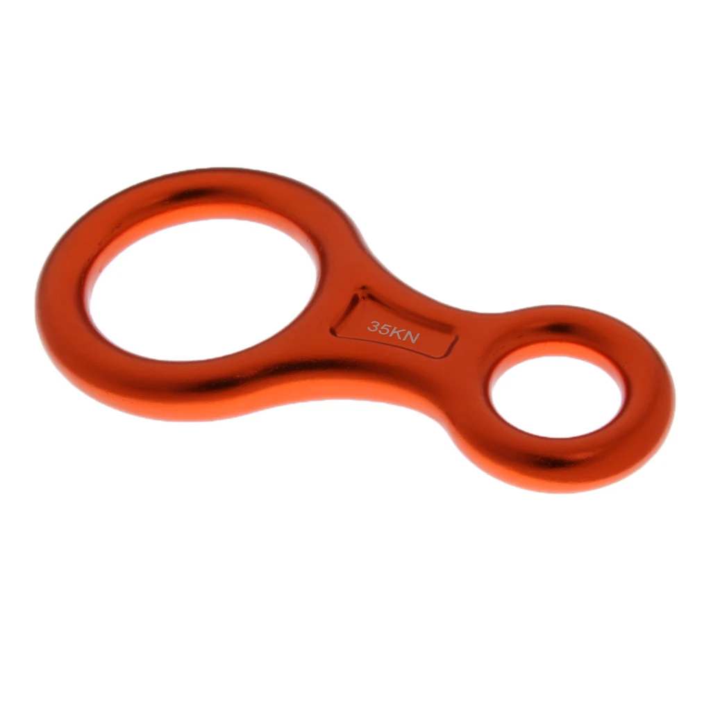 Heavy Duty Aluminum Alloy 35KN Figure 8 Shape Rock Climbing Descender Abseiling Rappelling Ring Belay Device