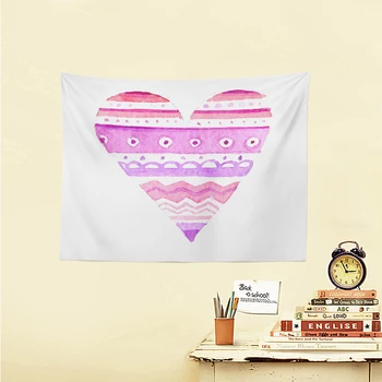 

Personalized Custom Tapestry Heart-Shaped Purple Wavy Line Geometric Wall-Mounted Dormitory Polyester Large Decoration Yoga Mat
