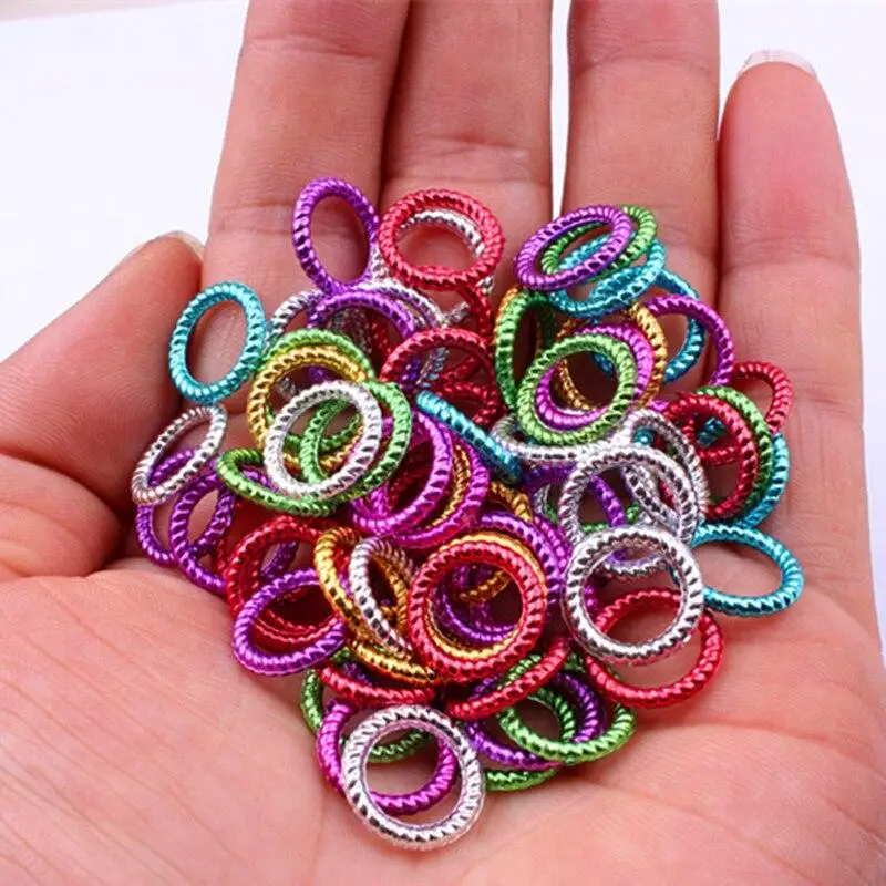 50pcs/set Long Hair Braid Beads Hair Clip Braids Colorful Dreadlock