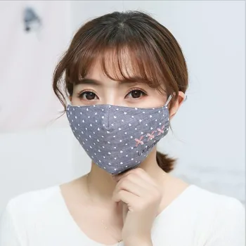 

Cotton Clover Dot Mouth Masks Adjustable Washable Anti dust Mask Face Windproof Mouth-muffle MR160