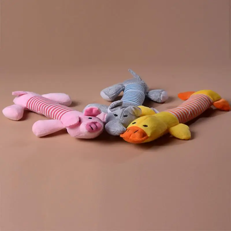 

Cute Pet Pig Toy Plush Duck Elephant Chew Squeak Pet Toys For Dogs Puppy Sound Toy Training Interactive Toy Pet Chew Molar Toy