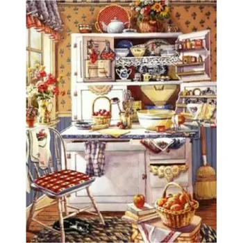 

New Arrival 5D DIY Diamond Painting Kitchen cabinets patterns bead Embroidery Cross Stitch kids landscape room decoration gift