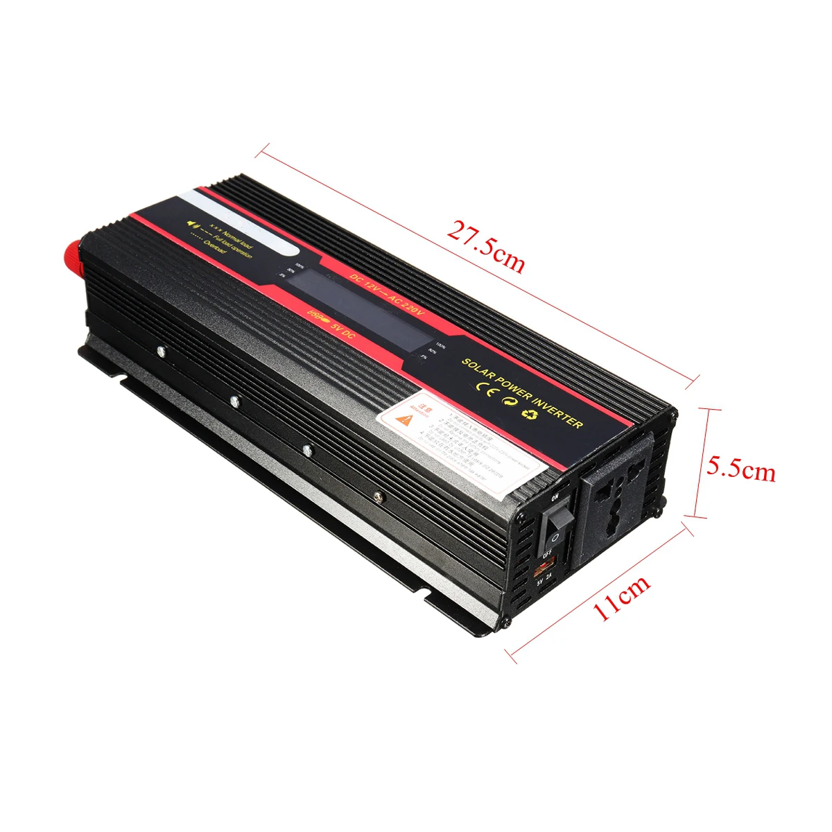 Online Inversor de coche 12V 220V 6000W Pe ak convertidor de voltaje transformador 12 V 24 V a 110 V 220 V Inversor + pantalla LCD