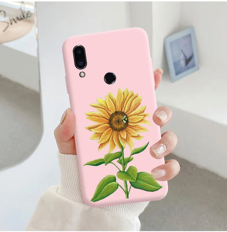 For Meizu note 9 Protective Shell Silicone Soft Shell Phone Case Candy Color Case Fashion Silicone Color Chrysanthemum meizu phone case with stones lock