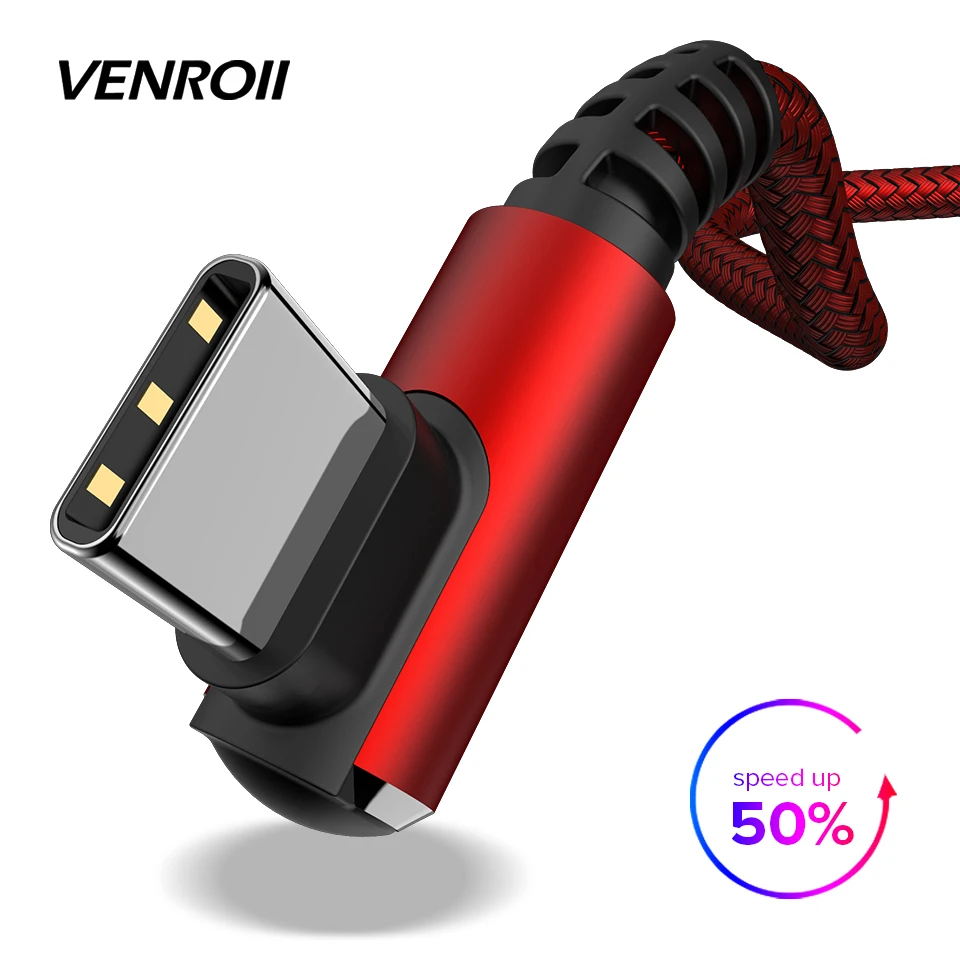 Venroii 3A usb type-C кабель для samsung S8 Xiaomi mi x Max 2 9 USBC type-C для huawei P20 Lite mate 20 Oneplus 6 6T Data Kable