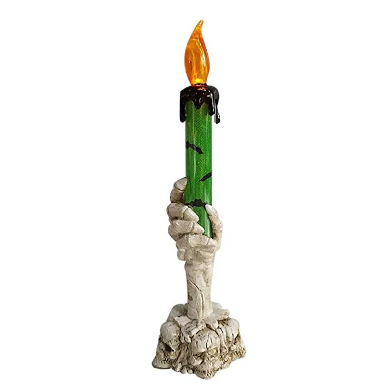 New Halloween LED Flash Illuminate Ghost Hand Candle Light Bar Ghost Festival Product Decoration Props Light Simulation Candle - Цвет: Зеленый