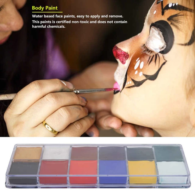 Palette de maquillage à l'huile pour le visage, peinture corporelle, 6  couleurs, fournitures de fête d'halloween, peinture à l'huile, Pigment  cosmétique - AliExpress