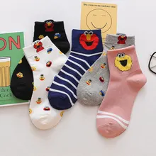Harajuku хлопчатобумажные забавные носки в полоску с героями мультфильмов милые носки модные корейские стильные женские zapatos de mujer