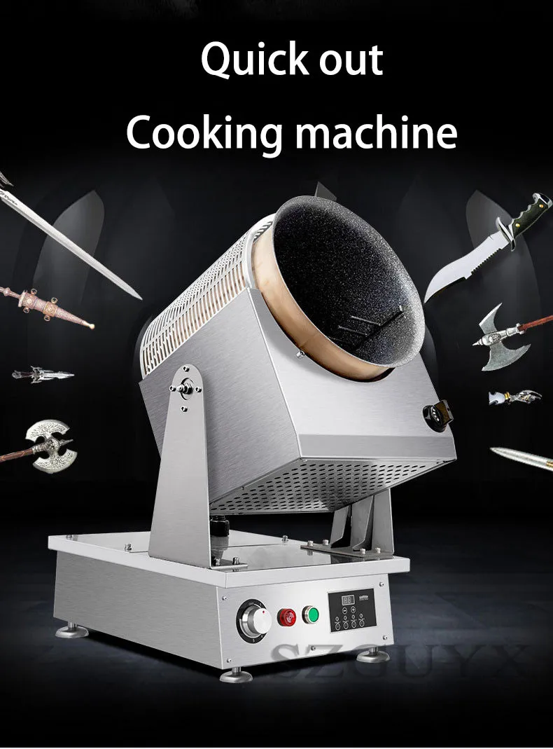 Large commercial gas cooking machine automatic intelligent cooking robot drum cooking pot non-stick frying rice machine