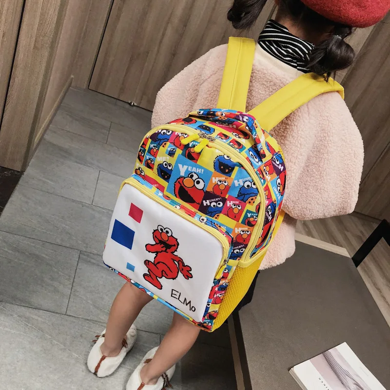 

2019 Spring New Style Cute Cartoon Figure Sesame Street Children Backpack Bag Kindergarten Burden Relieving Backpack