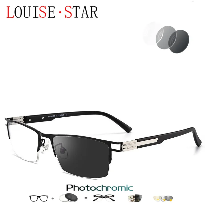 

LOUISE STARNew Fashion Business Photochromic Reading Glasses Men Gentleman Casual Ultra-clear Big frame UV Protection Sunglasses